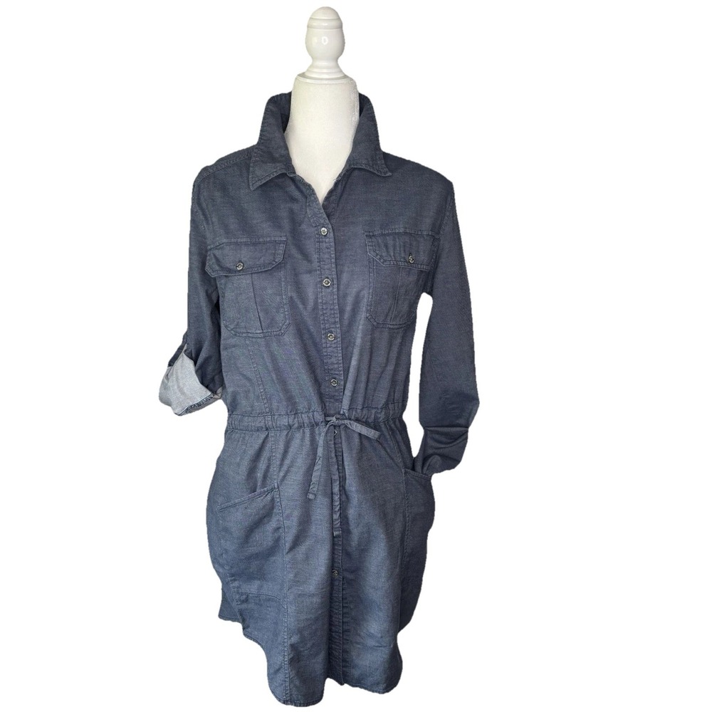Gramicci Original Freedom Ventura Shirt Dress LG Chambray Pockets USA Classic